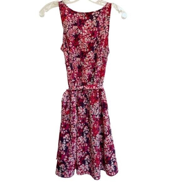 Express Pink floral Sleeveless Summer dress w/ tie belt - XS - Picture 3 of 13